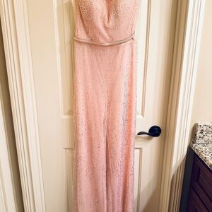 Elegant Pink Rachel Allan Sequin Jumpsuit